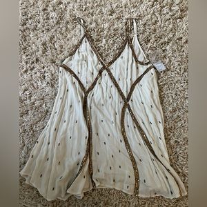 Free People gold and white beaded dress
